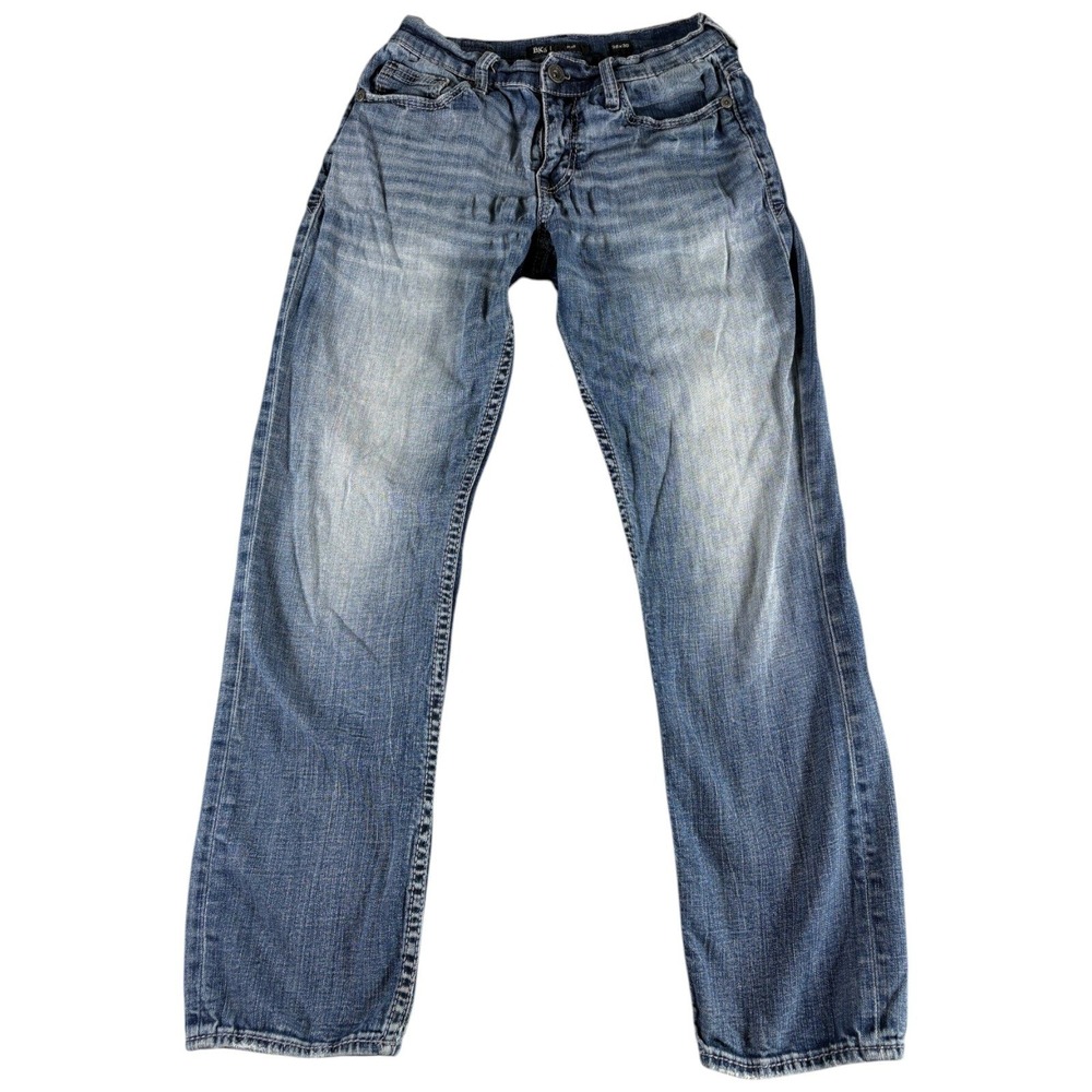 BKE Alec Jeans Men 28x30 Blue Washed Straight Stretch Durable Workwear